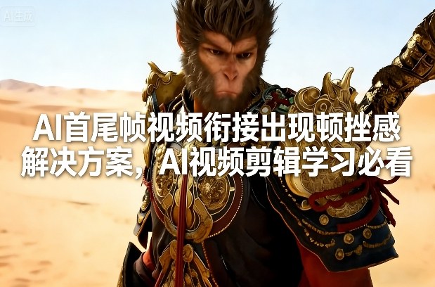 AI首尾帧视频衔接出现顿挫感解决方案，AI视频剪辑学习必看-创客副业