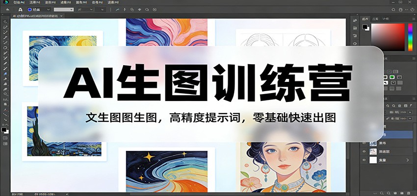 AI生图训练营：文生图图生图，高精度提示词，零基础快速出图-创客副业