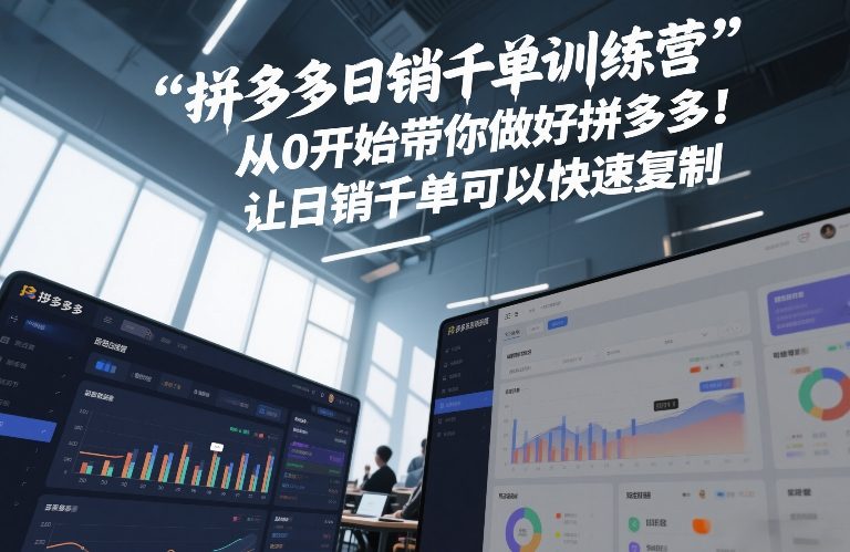 拼多多日销千单训练营，从0开始带你做好拼多多，让日销千单可以快速复制(更新26年2月)-创客副业