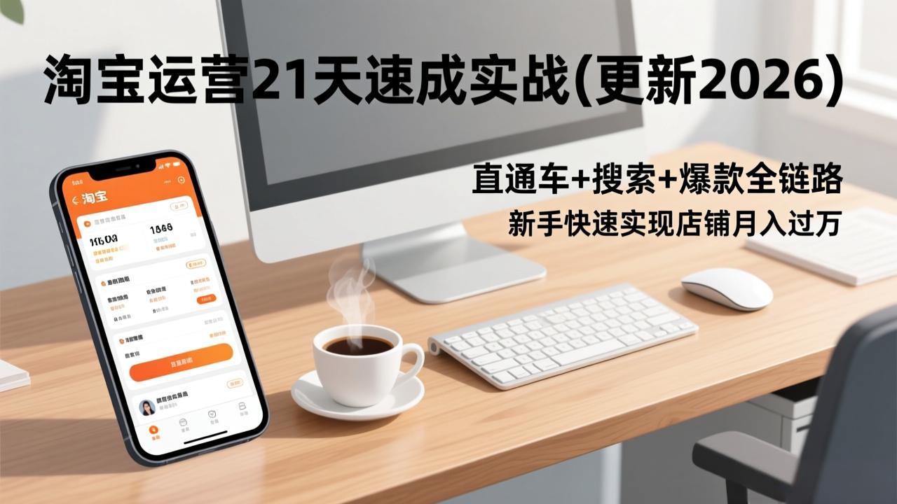 淘宝运营21天速成实战(更新2026-创客副业