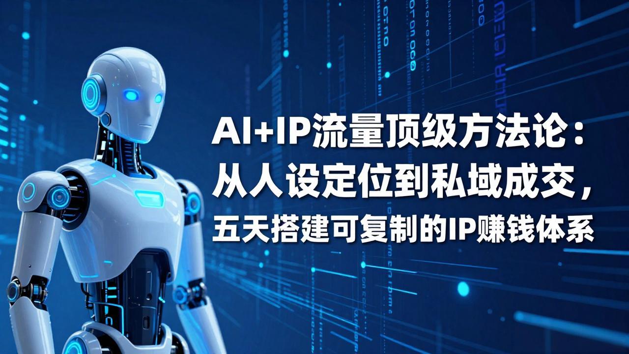 AI+IP顶级方法论：从人设定位到私域成交，五天搭建可复制的IP赚钱体系-创客副业