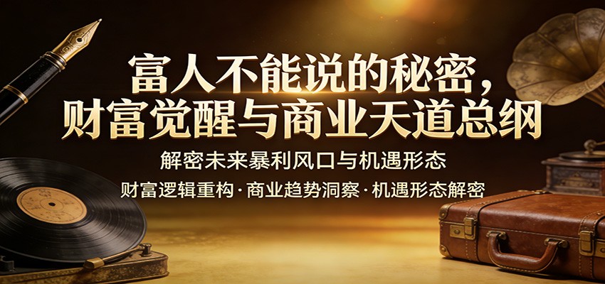 富人不能说的秘密，财富觉醒与商业天道总纲，解密未来暴利风口与机遇形态-创客副业