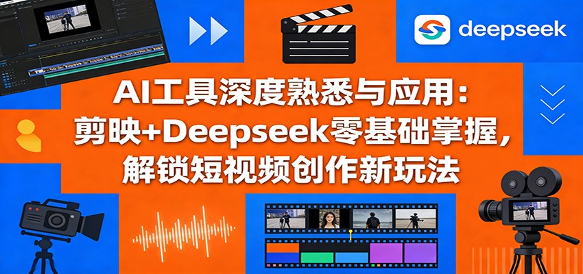 AI工具深度熟悉与应用：剪映+Deepseek零基础掌握，解锁短视频创作新玩法-创客副业