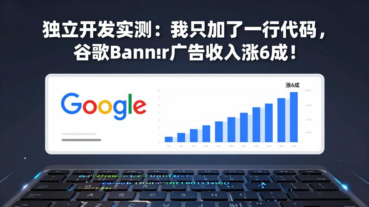 付费文章：独立开发实测：我只加了一行代码，谷歌Banner广告收入涨6成！-创客副业