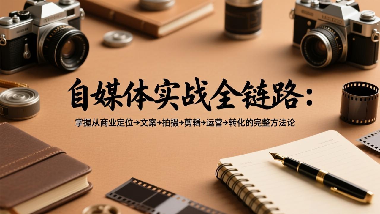 自媒体实战全链路：掌握从商业定位→文案→拍摄→剪辑→运营→转化的完整方法论-创客副业