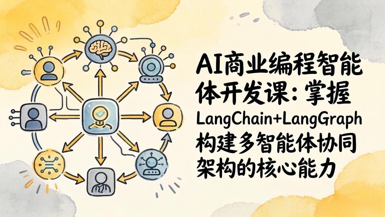 AI商业编程智能体开发课：掌握LangChain+LangGraph构建多智能体协同架构的核心能力-创客副业