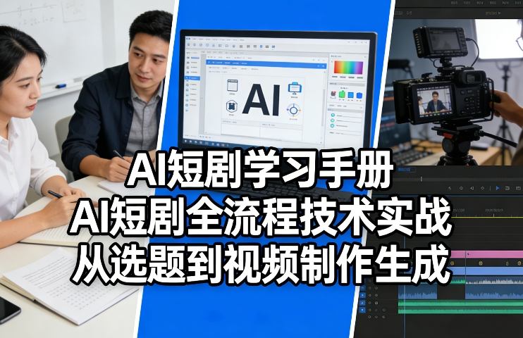 AI短剧学习手册，AI短剧全流程技术实战，从选题到视频制作生成-创客副业