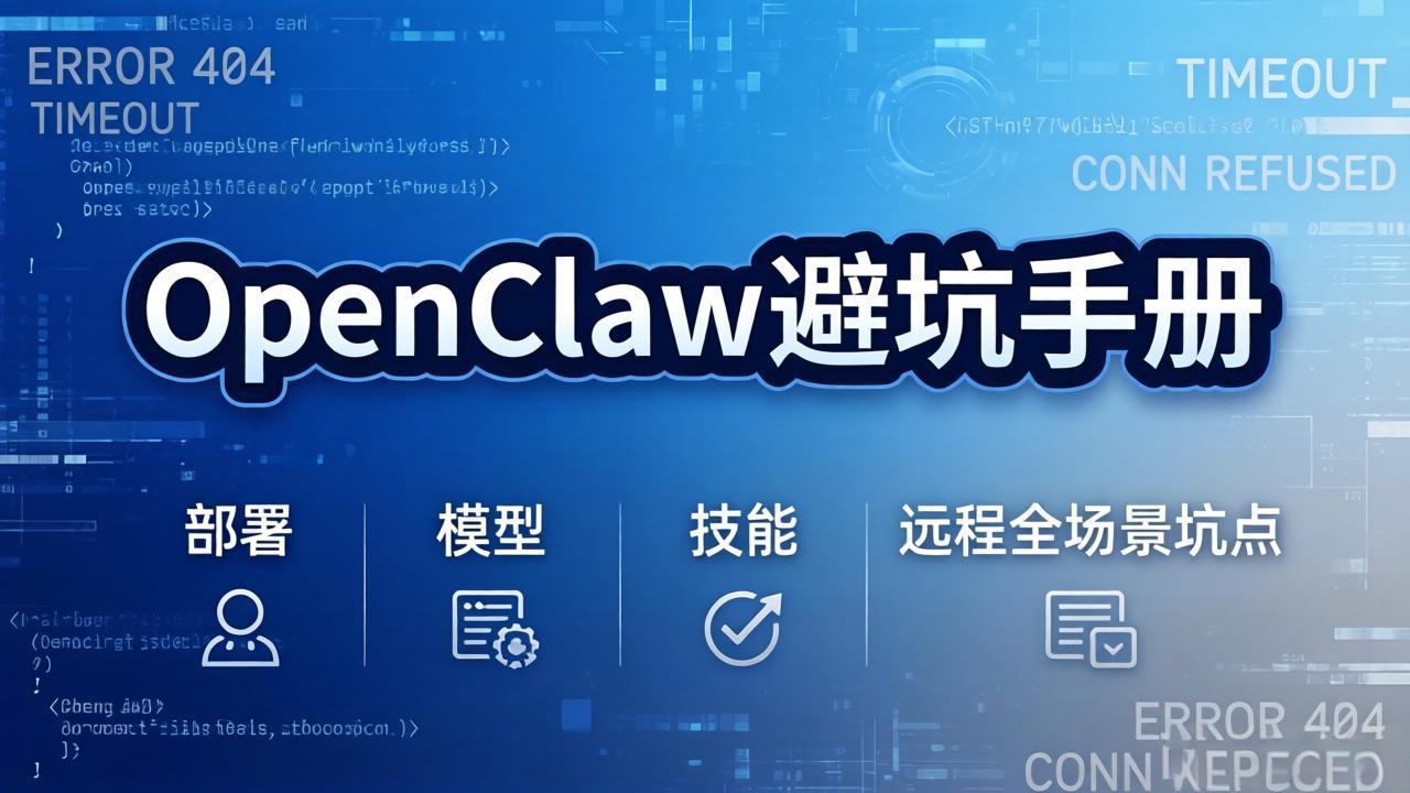 OpenClaw避坑手册：部署+模型+技能+远程全场景坑点，一次性给你说全，少走弯路-创客副业
